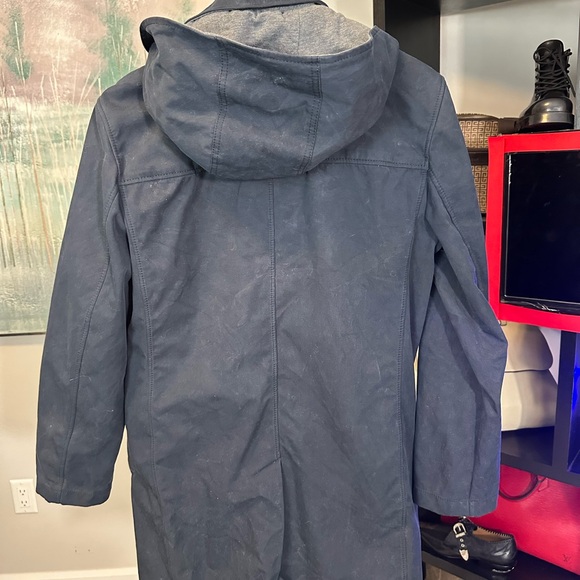 Club Monaco Blue Raincoat with Hood and Water-Resistant Material - Picture 5 of 6